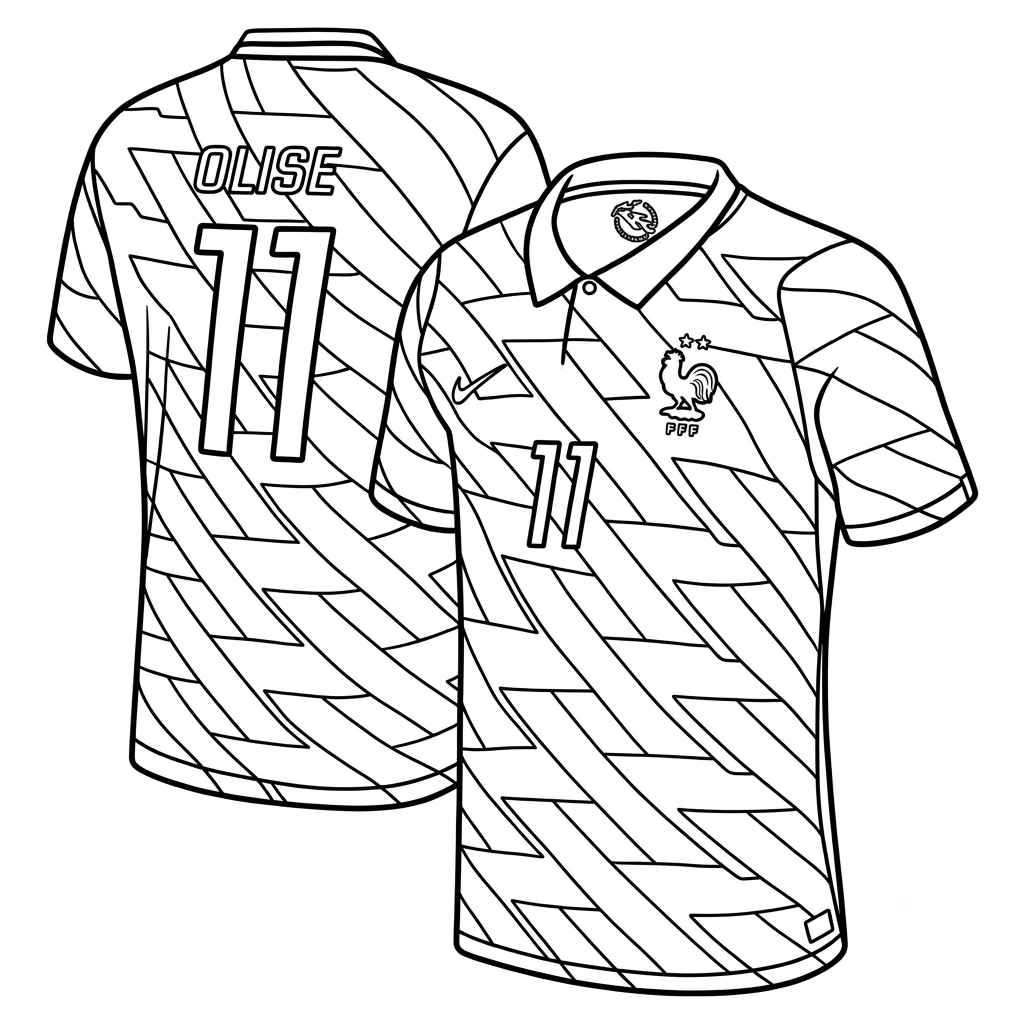 Selección de Francia Mundial 2026 8 Selección de Francia Mundial 2026 páginas para colorear de adornos