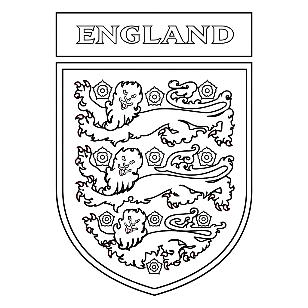 páginas para colorear para imprimir gratis Selección de Inglaterra Mundial 2026