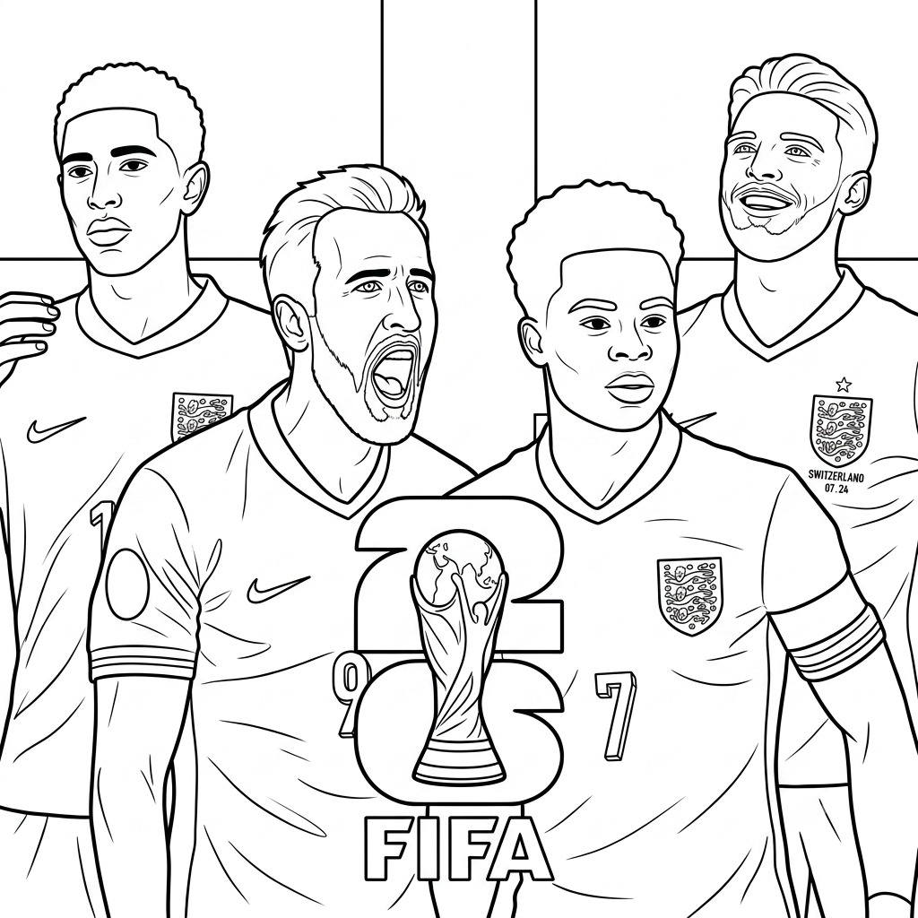 dibujos para colorear grinch Selección de Inglaterra Mundial 2026 4