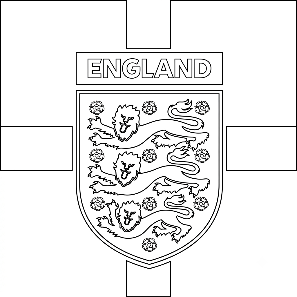 páginas para colorear imprimibles Selección de Inglaterra Mundial 2026