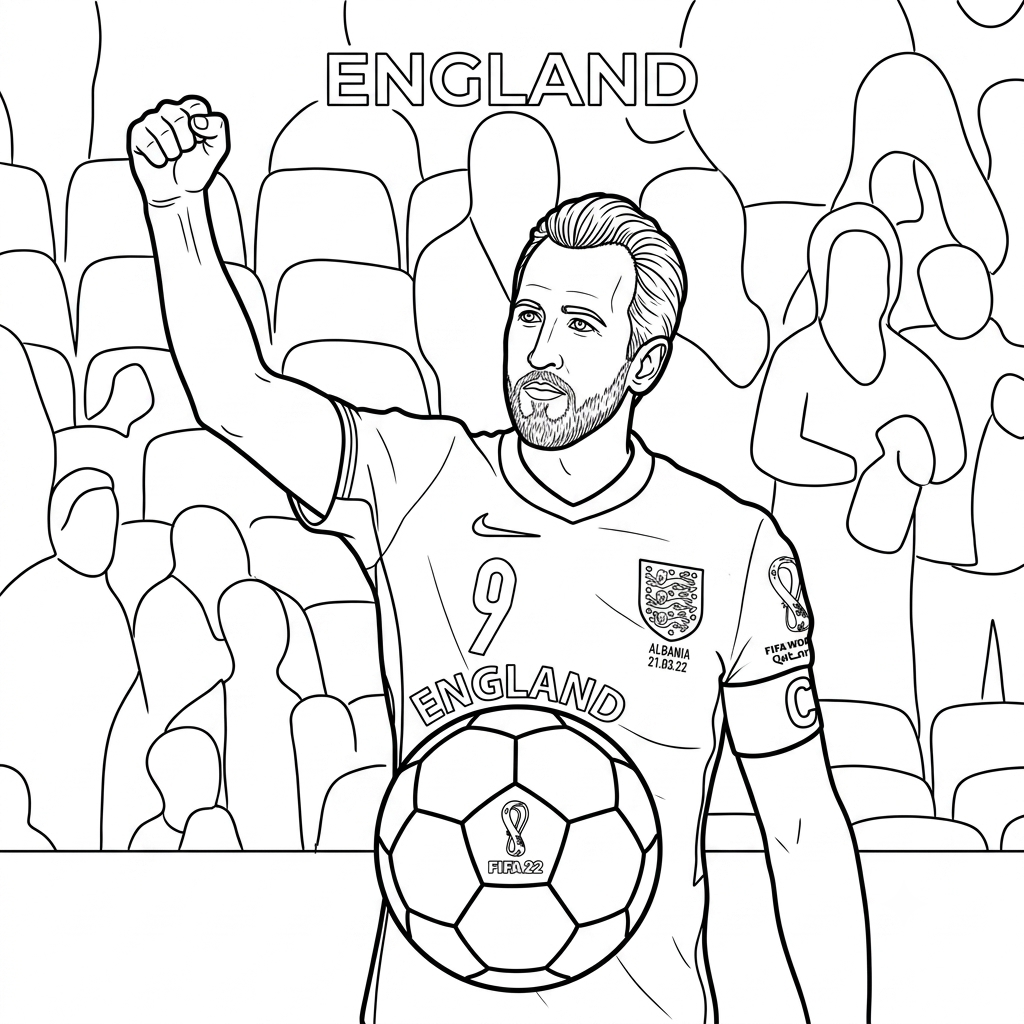 Selección de Inglaterra Mundial 2026 páginas para colorear para imprimir