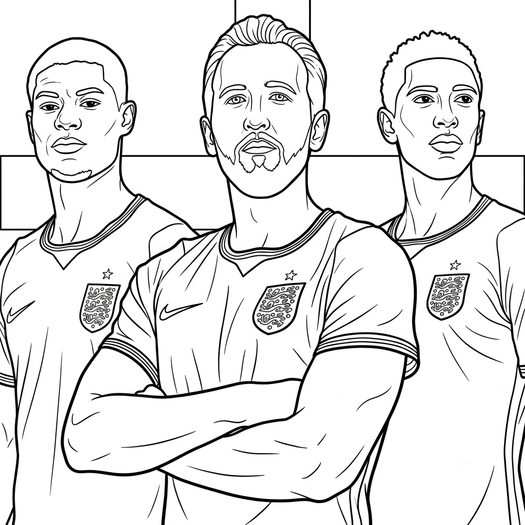 Selección de Inglaterra Mundial 2026 páginas para colorear de adornos