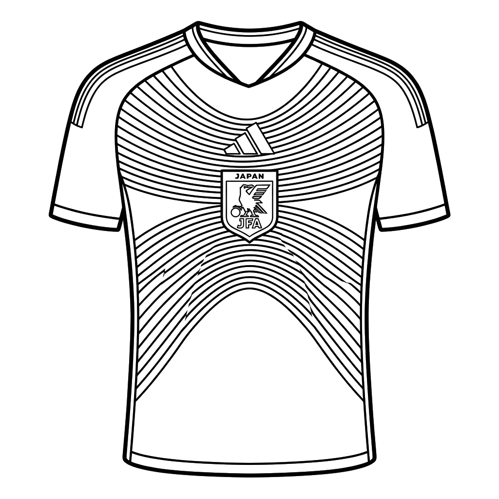 Selección de Japón Mundial 2026 12 Selección de Japón Mundial 2026 para colorear