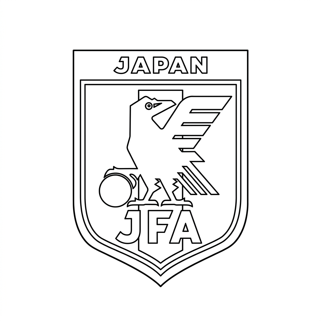 Selección de Japón Mundial 2026 11 felices páginas para colorear Selección de Japón Mundial 2026 1