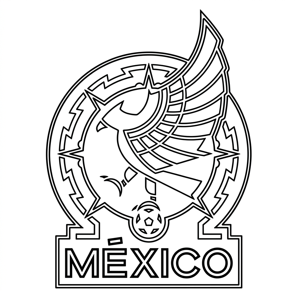 páginas para colorear para imprimir gratis Selección de México Mundial 2026