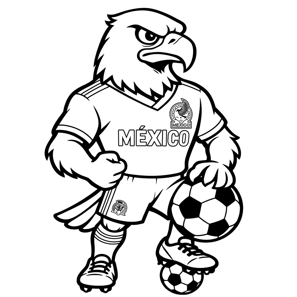 páginas para colorear para adultos Selección de México Mundial 2026