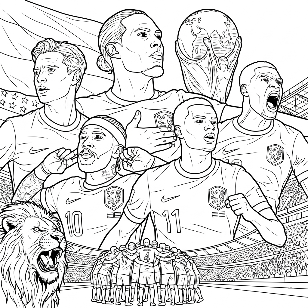 Selección de Países Bajos Mundial 2026 3 Selección de Países Bajos Mundial 2026 páginas para colorear gratis