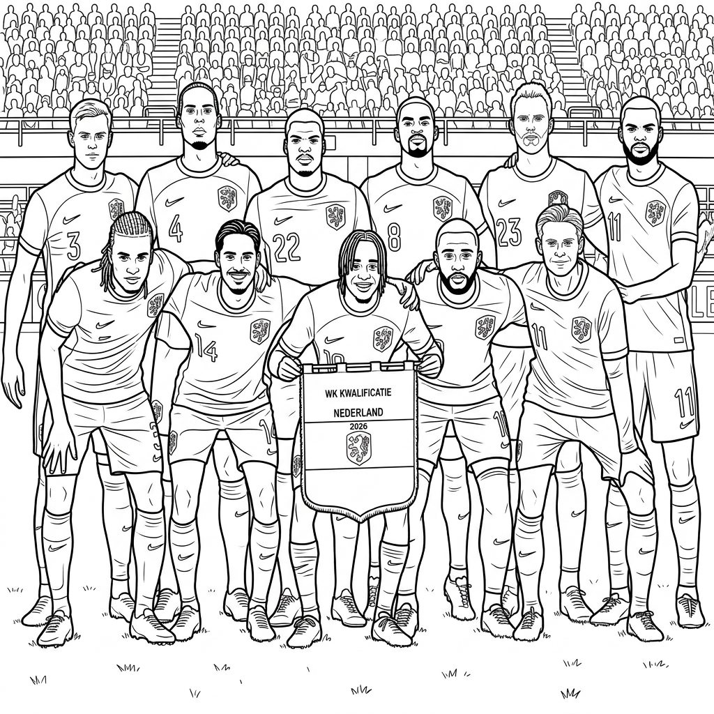 Selección de Países Bajos Mundial 2026 9 niños Selección de Países Bajos Mundial 2026 páginas para colorear