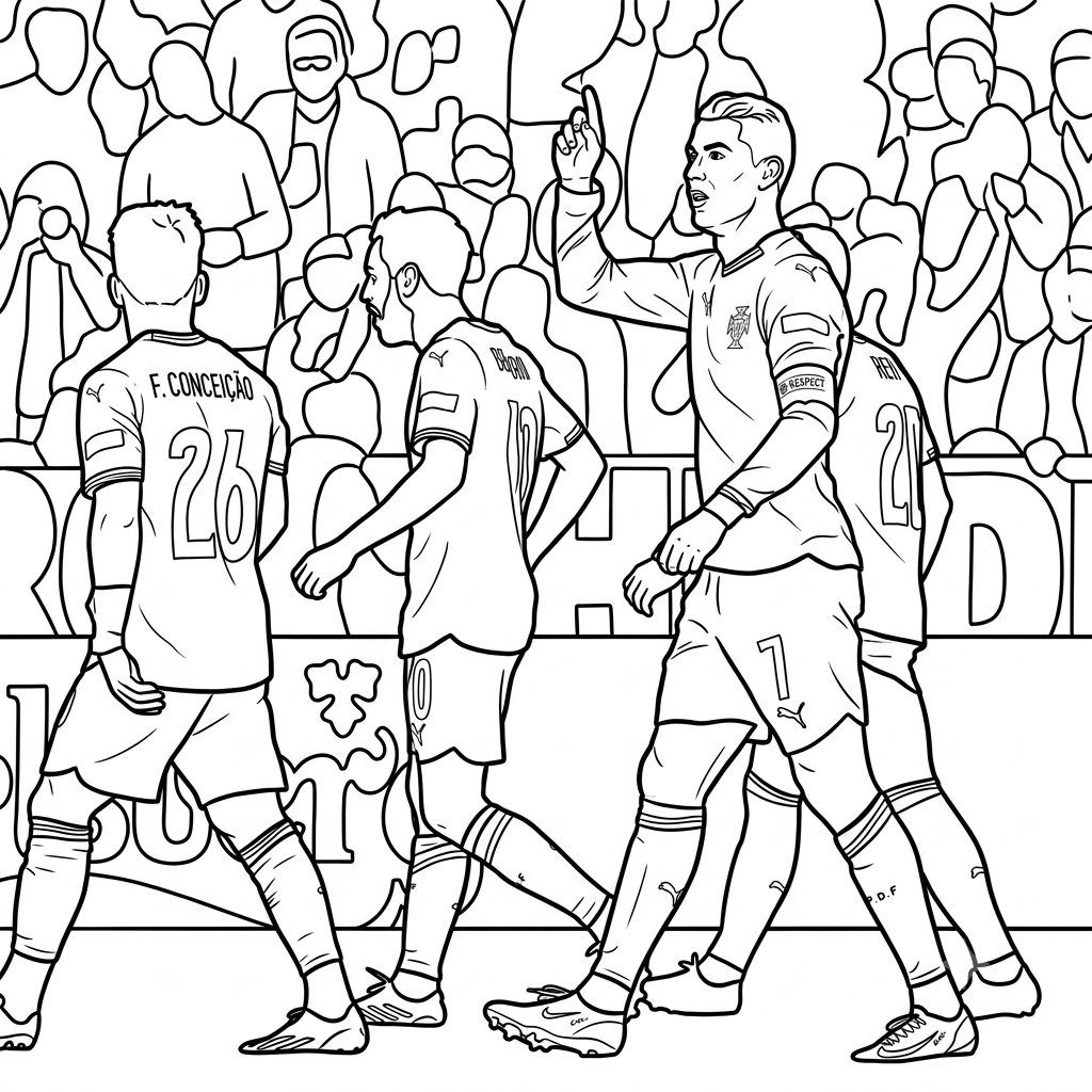 Selección de Portugal Mundial 2026 12 páginas para colorear gratis Selección de Portugal Mundial 2026