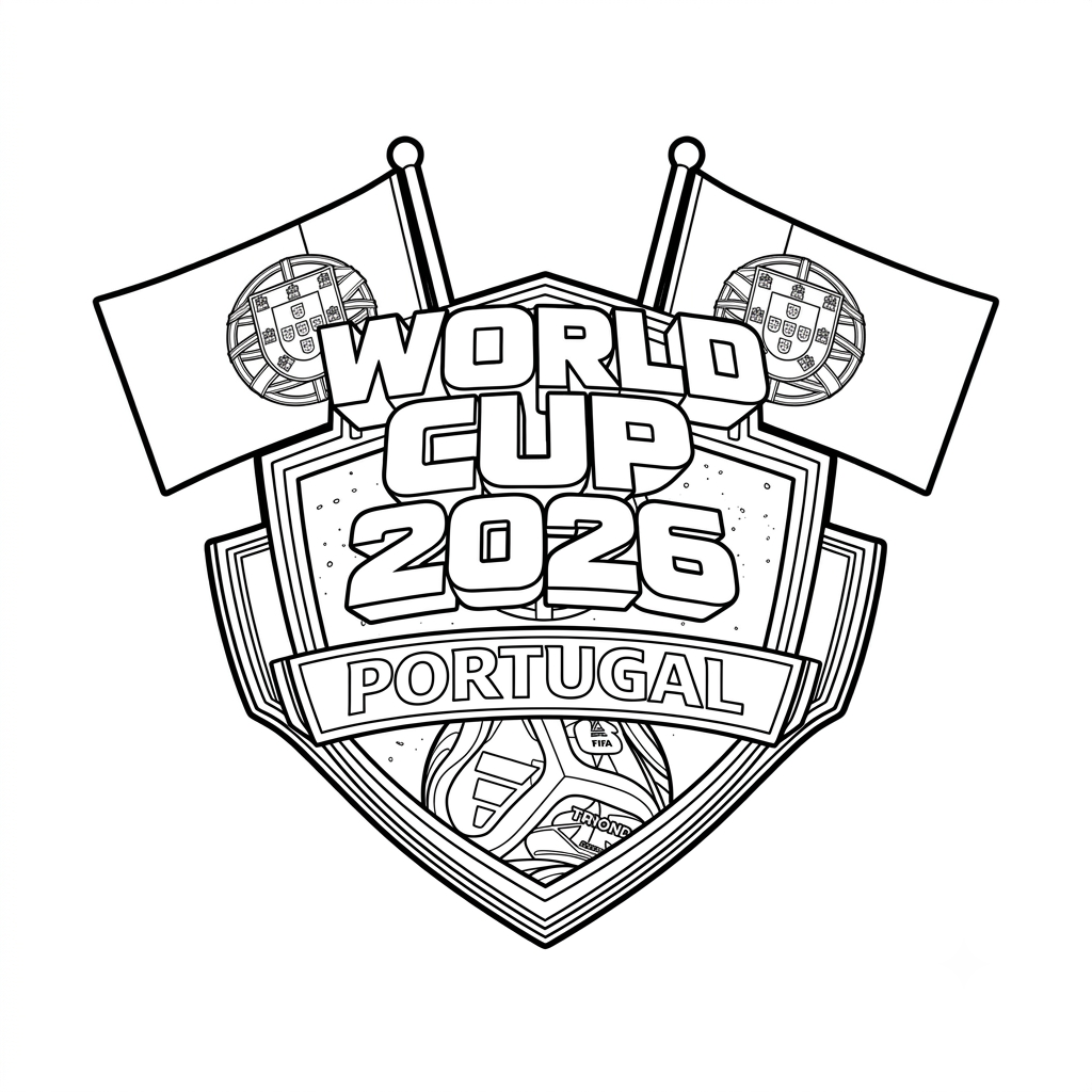 Selección de Portugal Mundial 2026 2 páginas para colorear Selección de Portugal Mundial 2026 gratis