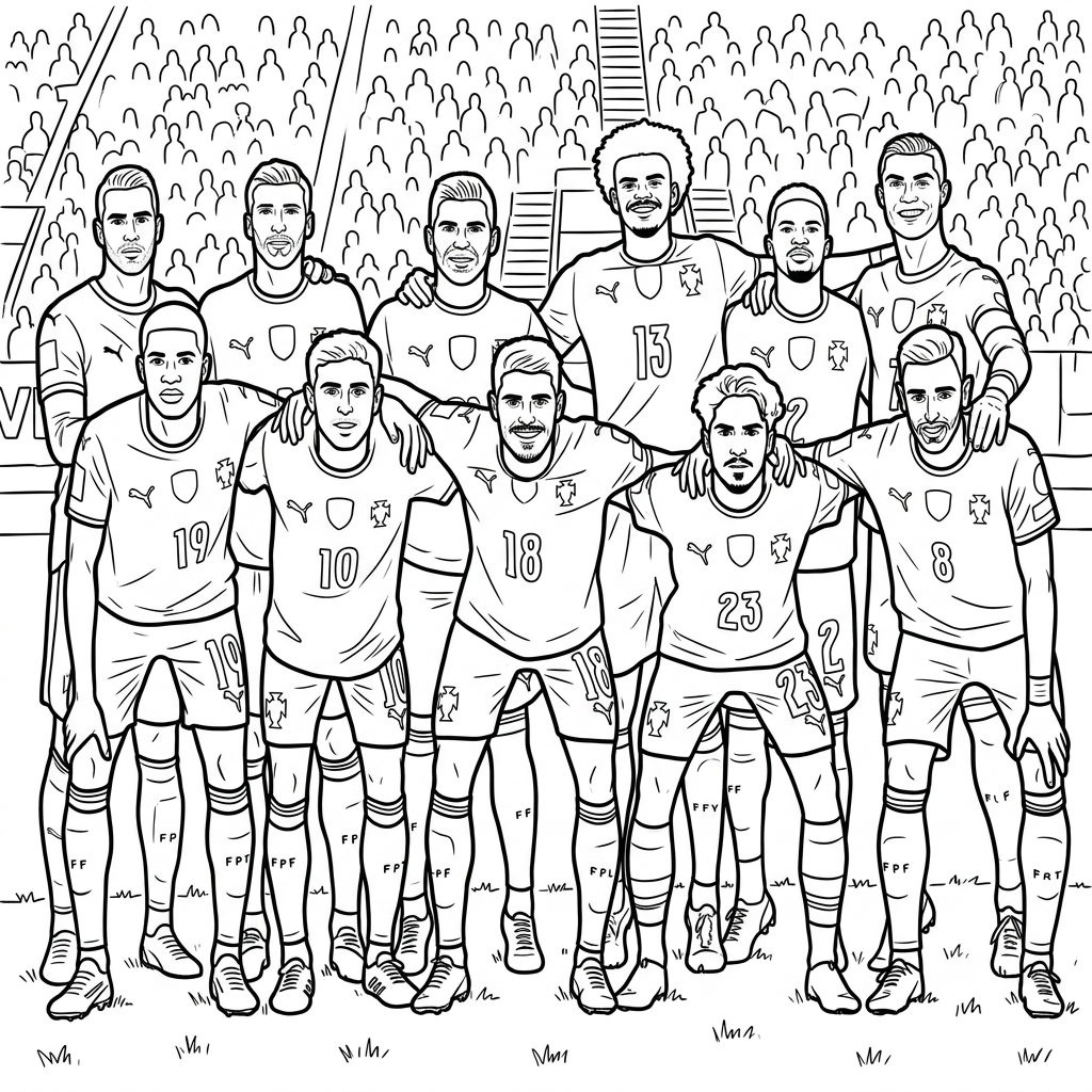 Selección de Portugal Mundial 2026 15 páginas para colorear Selección de Portugal Mundial 2026 imprimibles