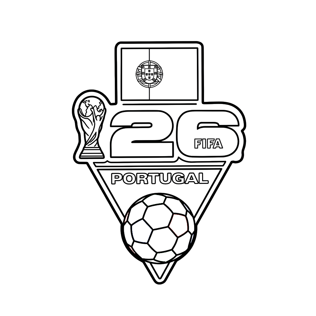 Selección de Portugal Mundial 2026 5 Selección de Portugal Mundial 2026 páginas para colorear para adultos