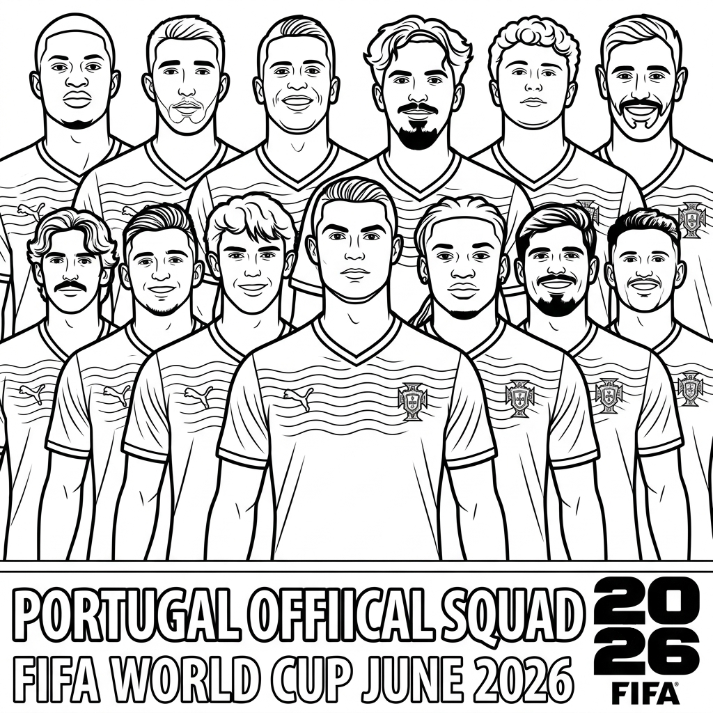 Selección de Portugal Mundial 2026 9 dibujos para colorear grinch Selección de Portugal Mundial 2026