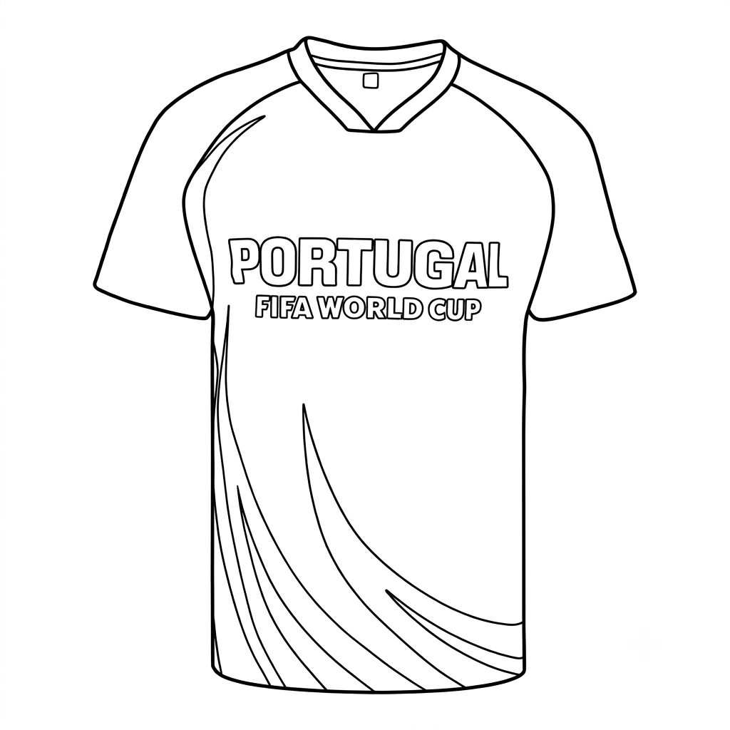 Selección de Portugal Mundial 2026 11 páginas para colorear fáciles de Selección de Portugal Mundial 2026