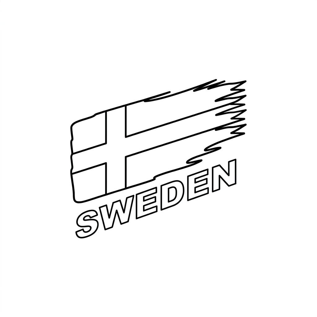 Schwedens Nationalmannschaft für die Weltmeisterschaft 2026 5 Einfache Ausmalbilderseiten für die schwedische WM-Auswahl 2026