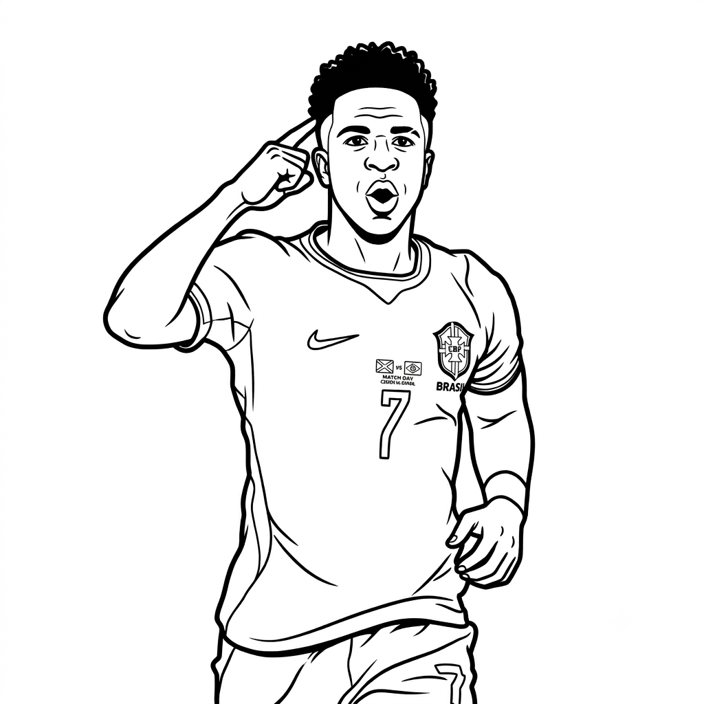 Vinícius Júnior Mundial 2026 páginas para colorear pdf