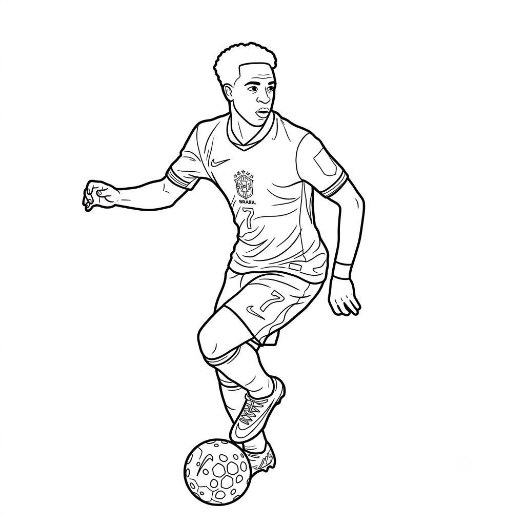 páginas para colorear de árboles Vinícius Júnior Mundial 2026 gratis