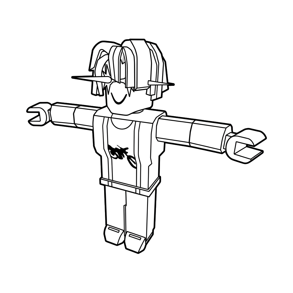divertidas páginas para colorear Bacon Hair Roblox