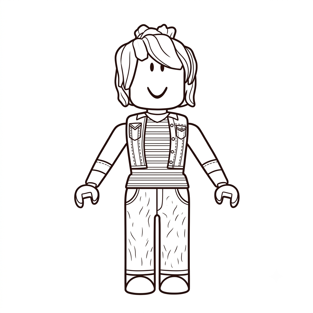 páginas para colorear kawaii lindas Bacon Hair Roblox