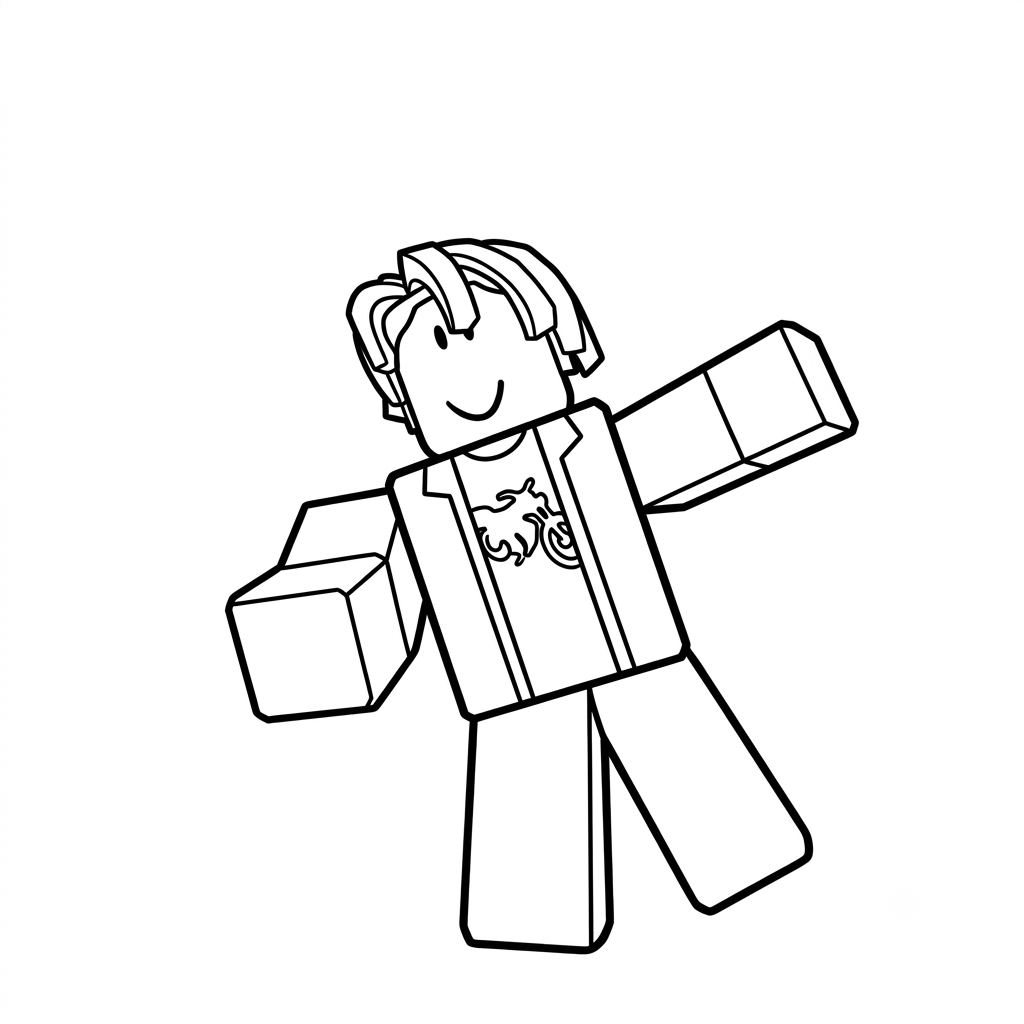 páginas para colorear Bacon Hair Roblox gratis