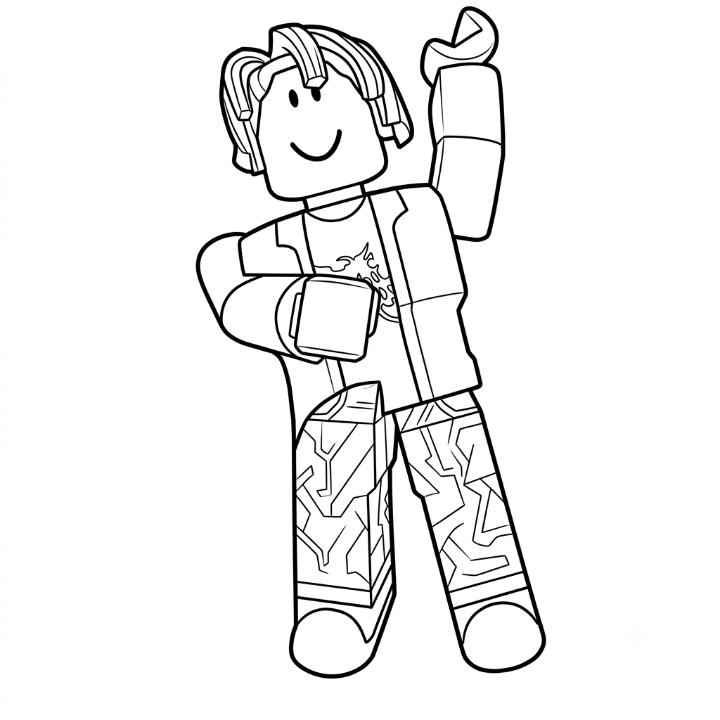 Bacon Hair Roblox páginas para colorear para adultos 1