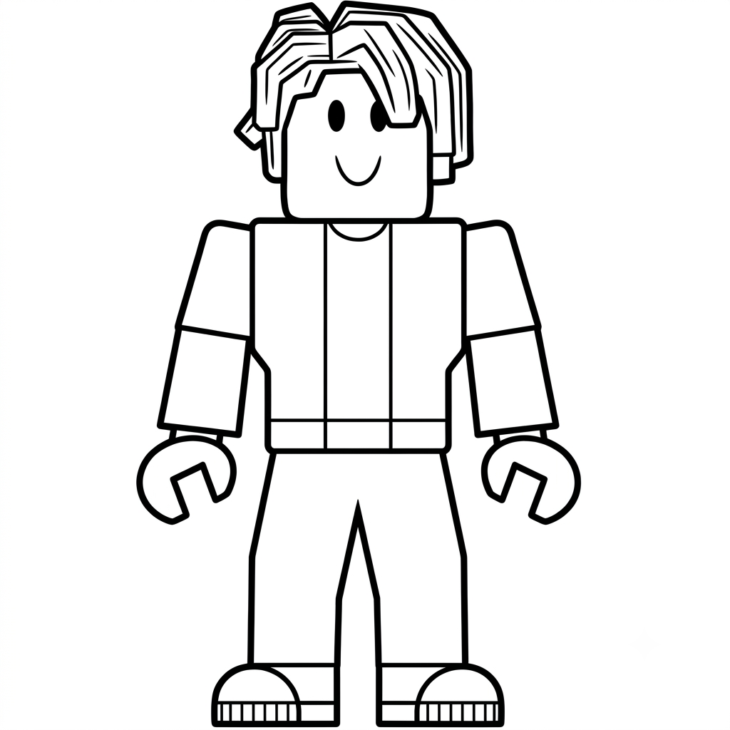 páginas para colorear lindas y fáciles de Bacon Hair Roblox