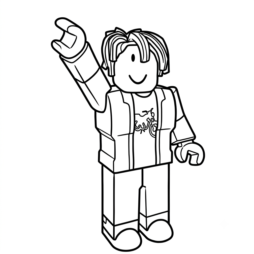 Bacon Hair Roblox páginas para colorear de adornos 1