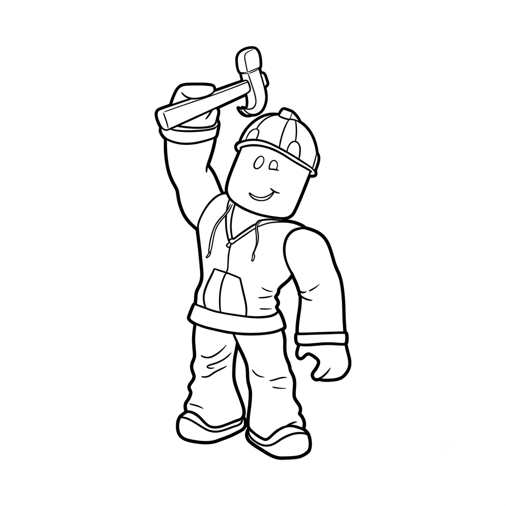Builderman Roblox 3 páginas para colorear detalladas de Builderman Roblox