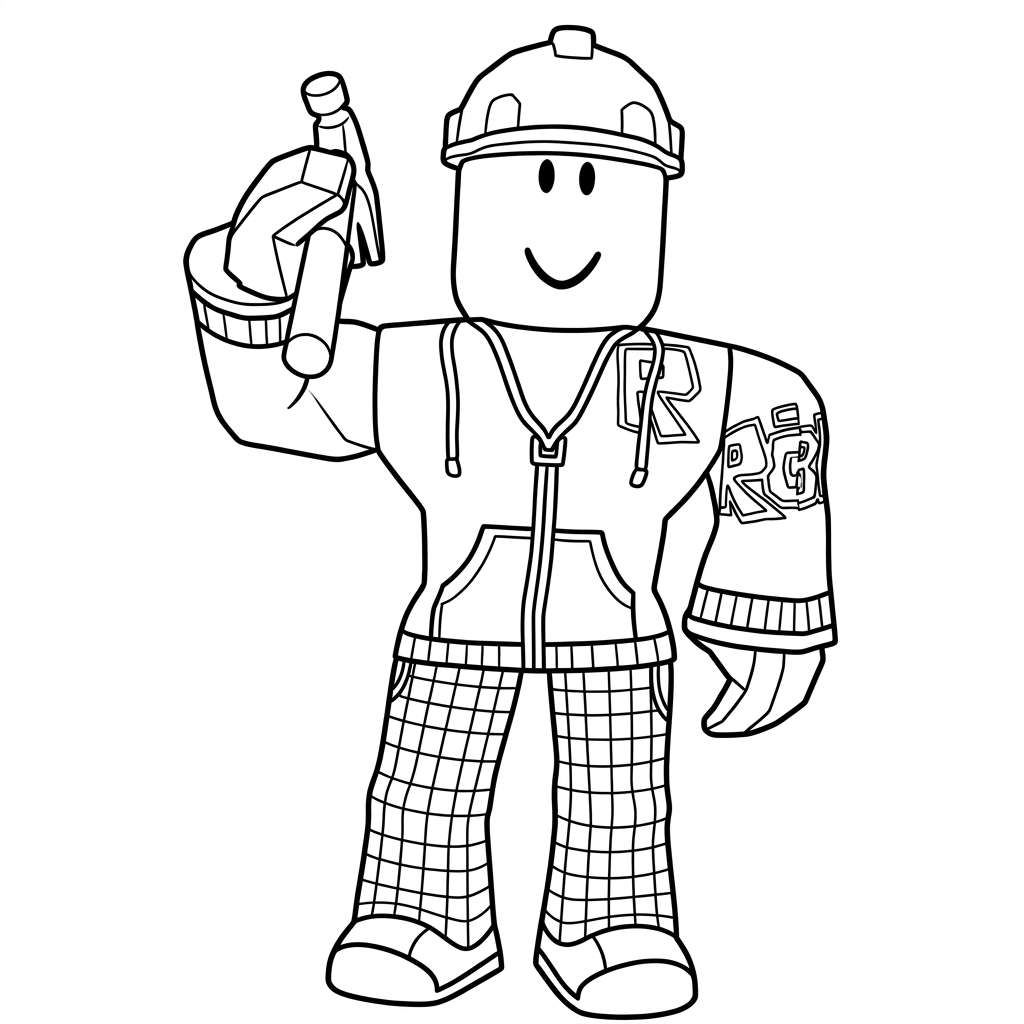 Builderman Roblox 13 páginas para colorear imprimibles Builderman Roblox