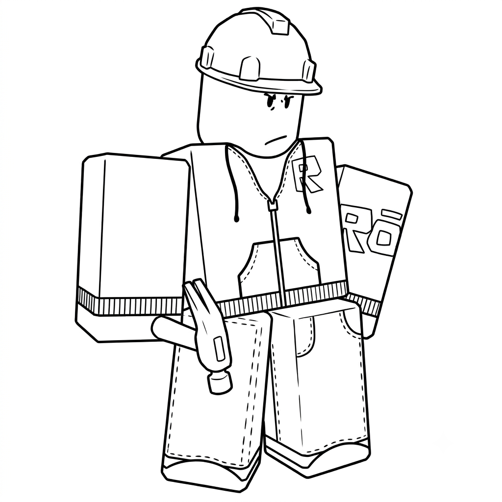Builderman Roblox 16 páginas para colorear gratis Builderman Roblox para niños