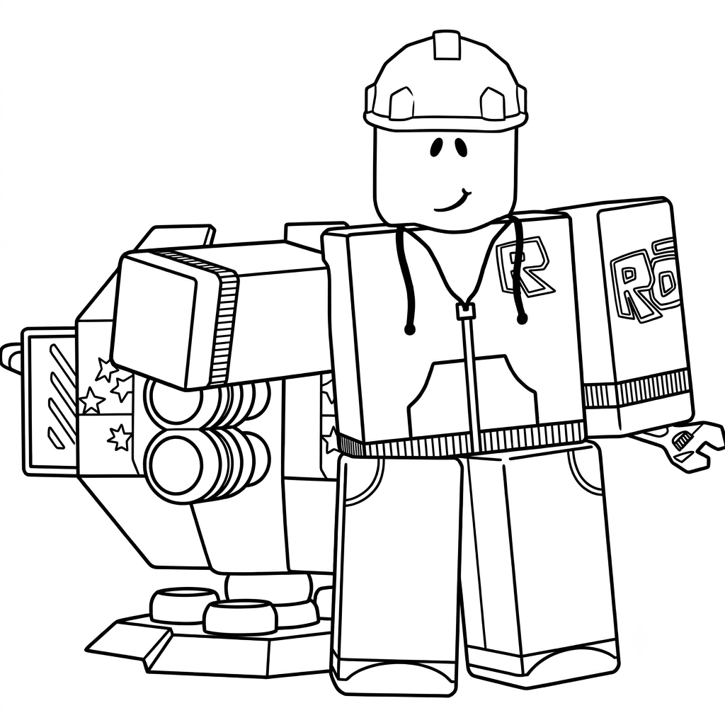 Builderman Roblox 9 páginas para colorear para adultos Builderman Roblox