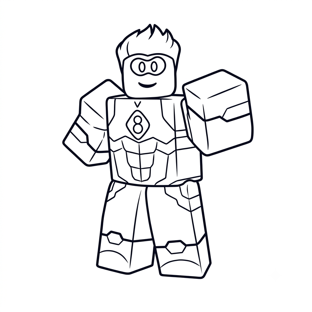 Captain Roblox 7 páginas para colorear de árboles Captain Roblox gratis