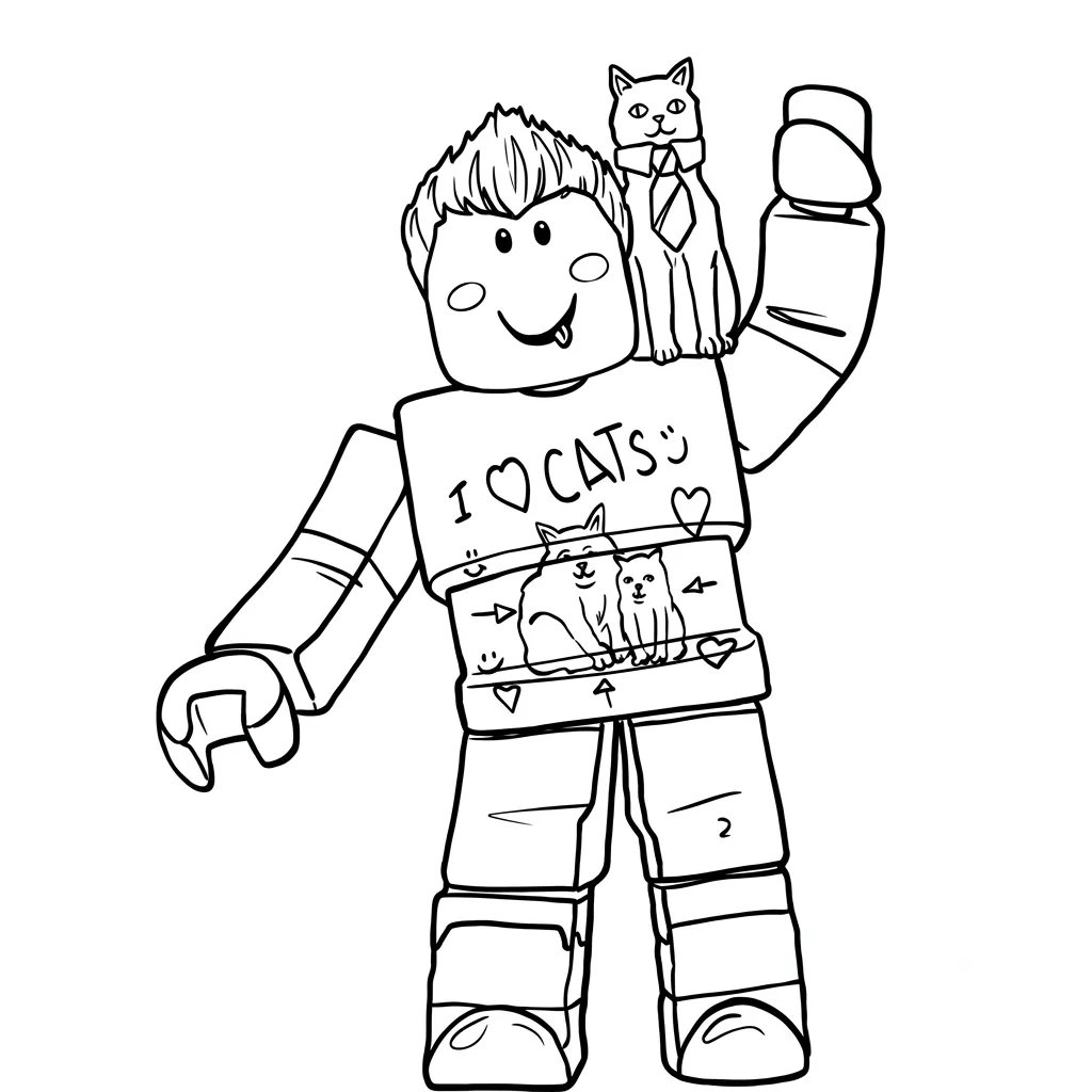 páginas para colorear gratis Denis Roblox para niños
