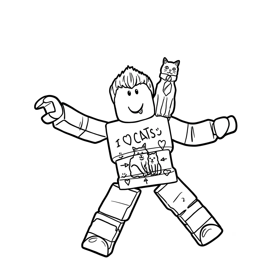 niños Denis Roblox páginas para colorear 1