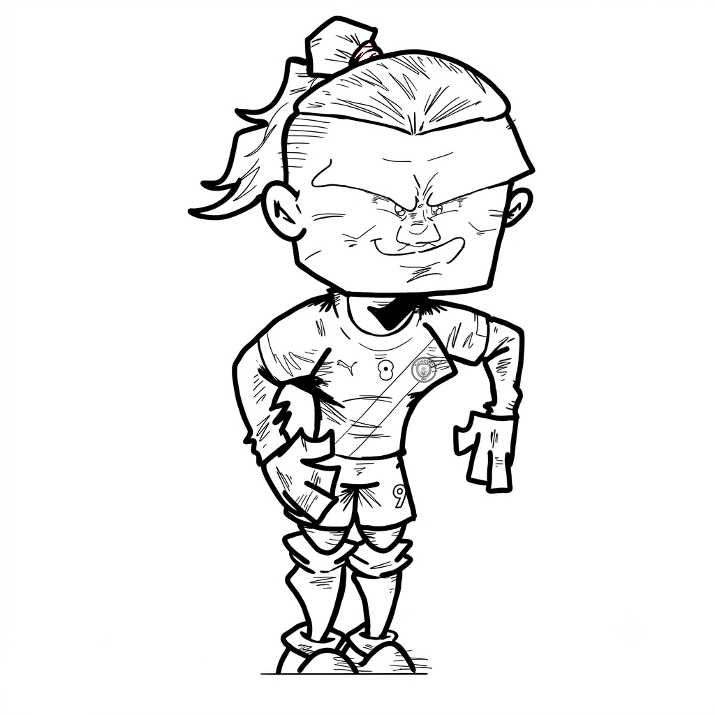 Erling Haaland Chibi 15 páginas para colorear para imprimir gratis Erling Haaland Chibi