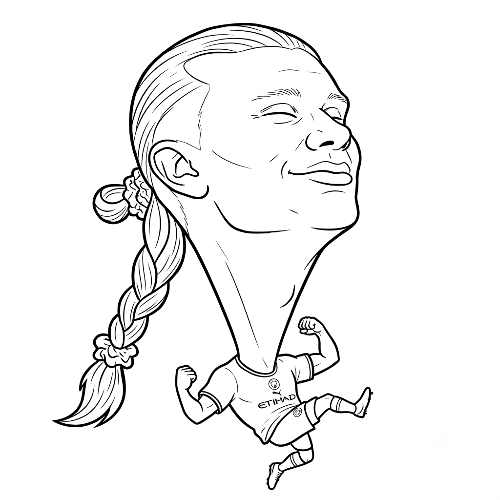 Erling Haaland Chibi 2 Erling Haaland Chibi páginas para colorear imprimibles