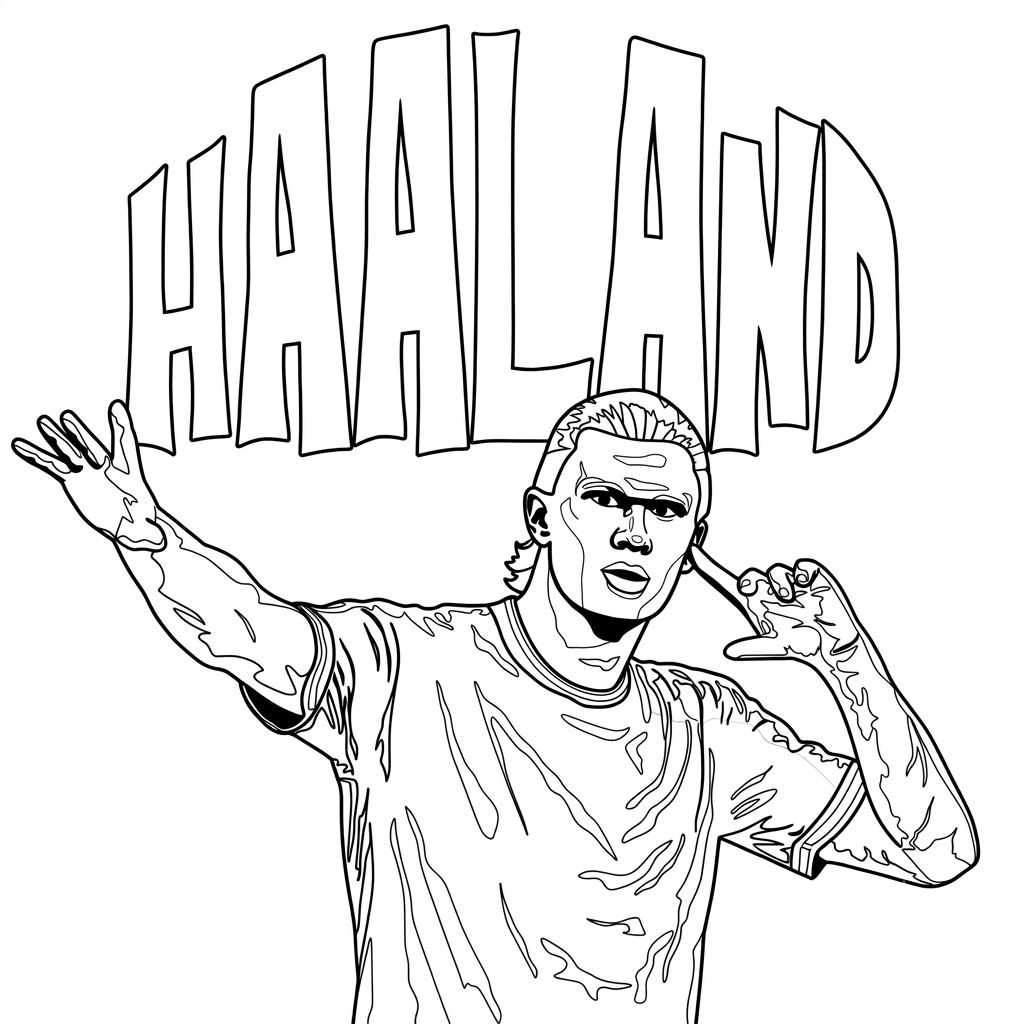 Erling Haaland Chibi 5 páginas para colorear de árboles Erling Haaland Chibi gratis