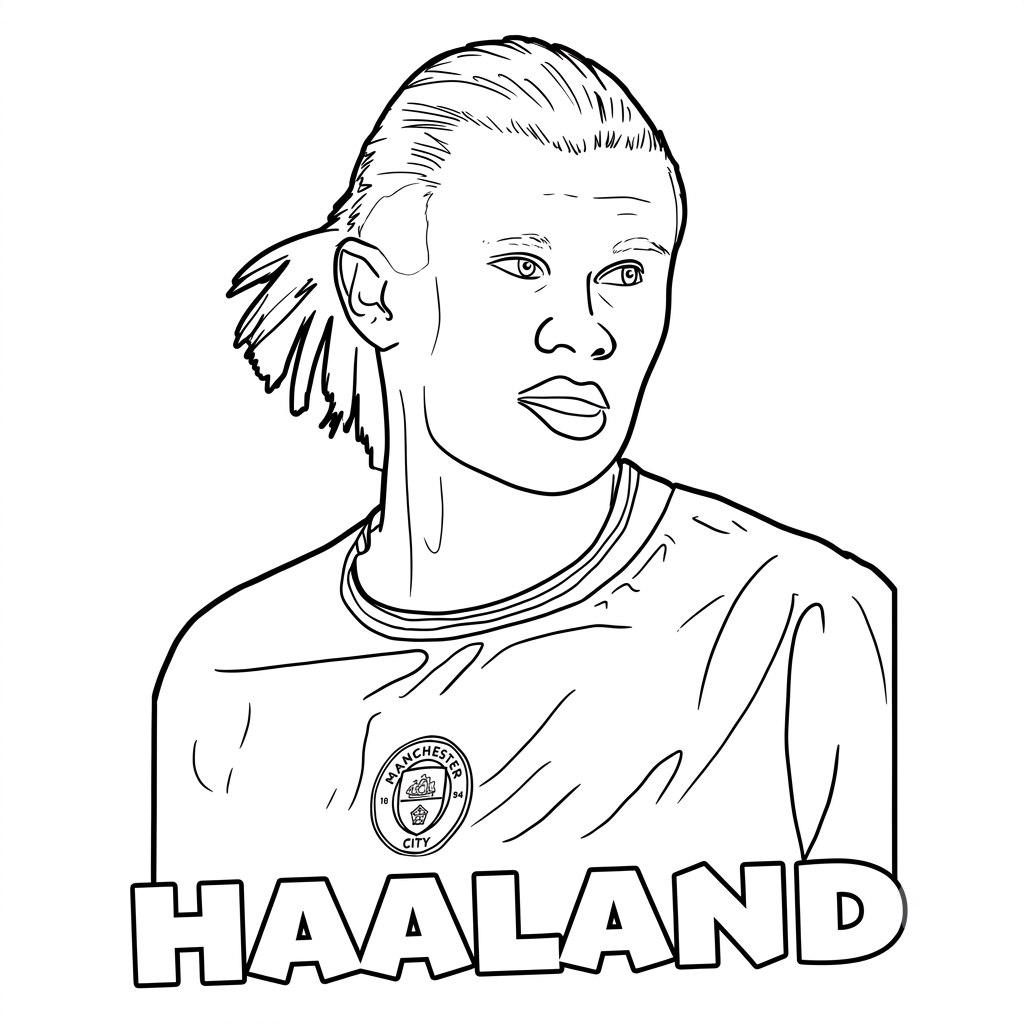Erling Haaland Chibi 6 páginas para colorear imprimibles Erling Haaland Chibi