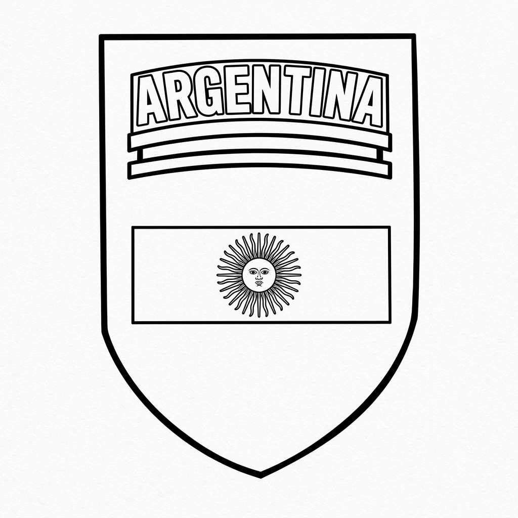 Logotipo Argentina páginas para colorear para niños