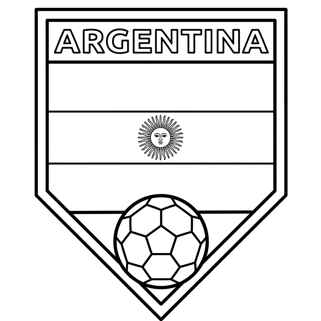 páginas para colorear Logotipo Argentina gratis