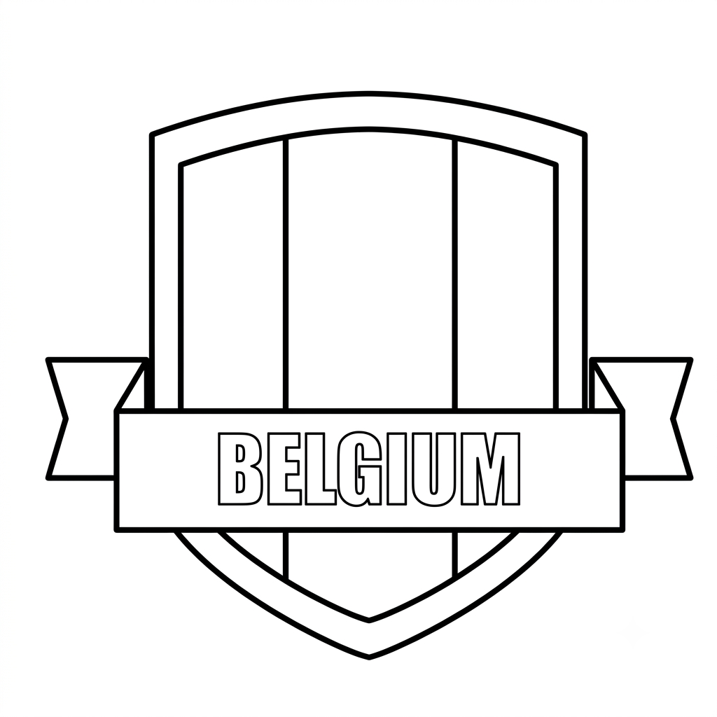 Logotipo Bélgica 13 páginas para colorear gratis Logotipo Bélgica para adultos
