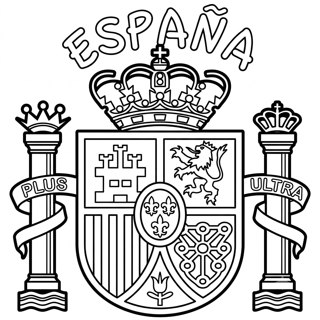 páginas para colorear gratis Logotipo España pdf