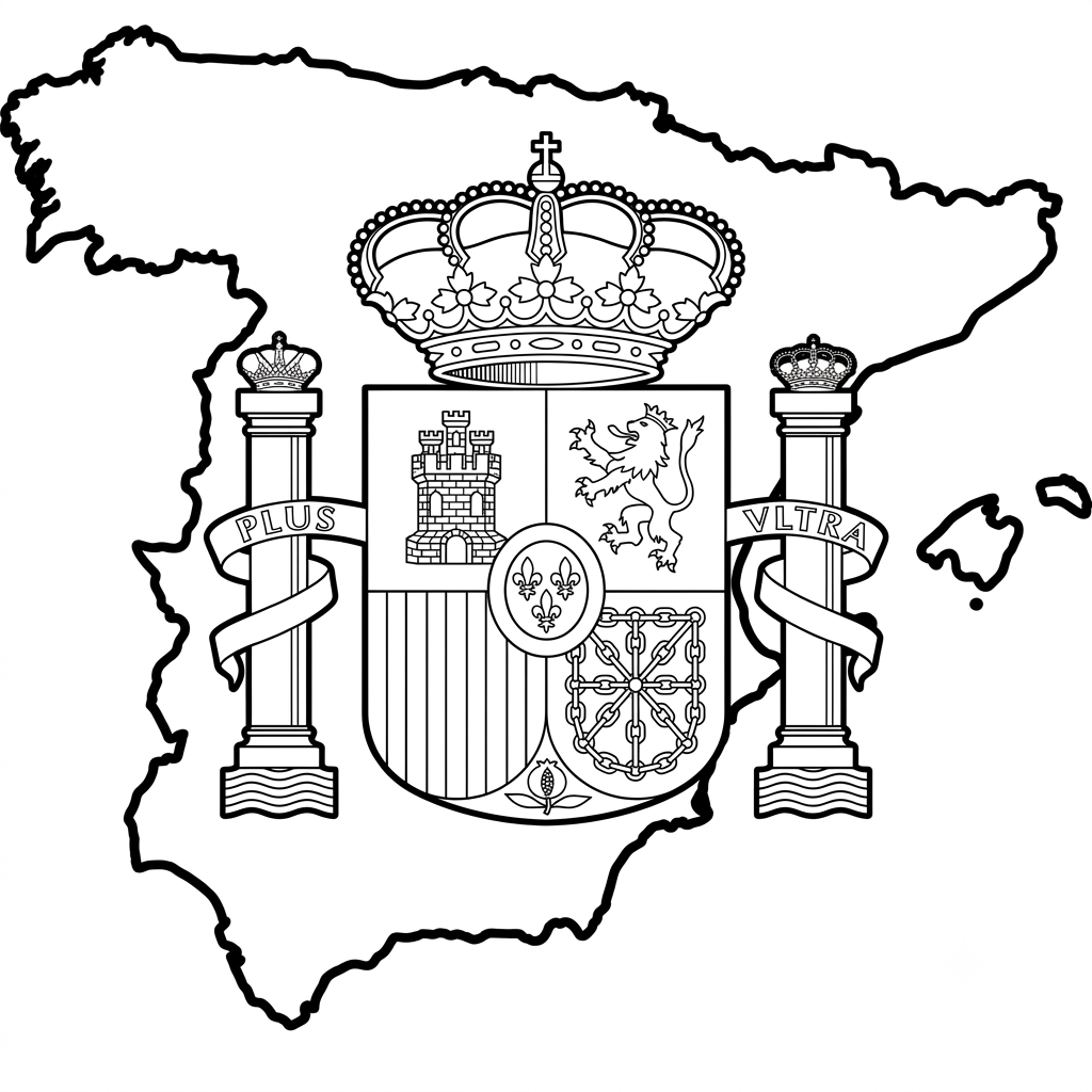 páginas para colorear Logotipo España imprimibles gratis 1