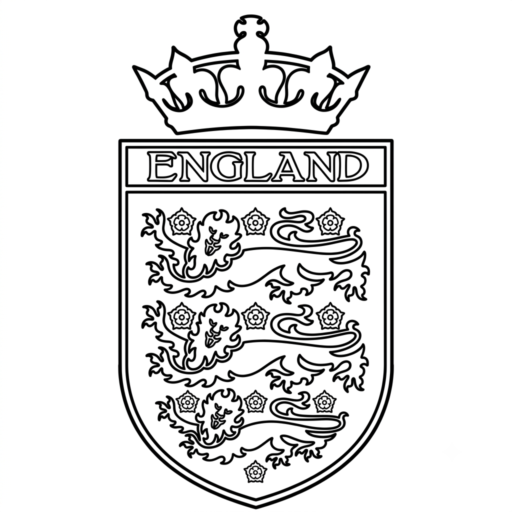 Logotipo Inglaterra páginas para colorear para adultos 1