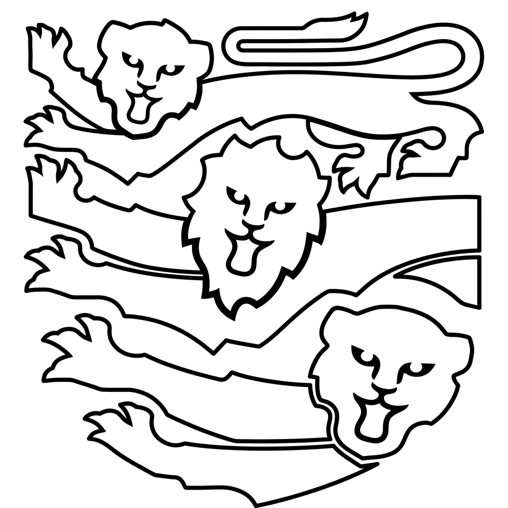 Logotipo Inglaterra páginas para colorear gratis 1