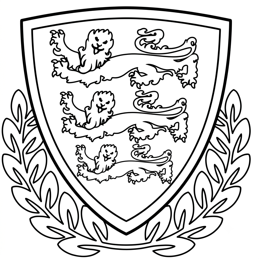 páginas para colorear detalladas de Logotipo Inglaterra para adultos