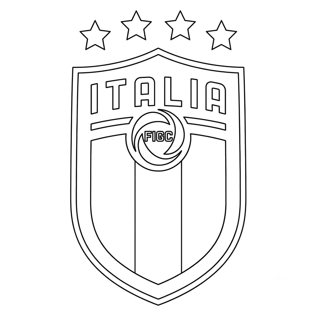 Logotipo Italia adornos para colorear