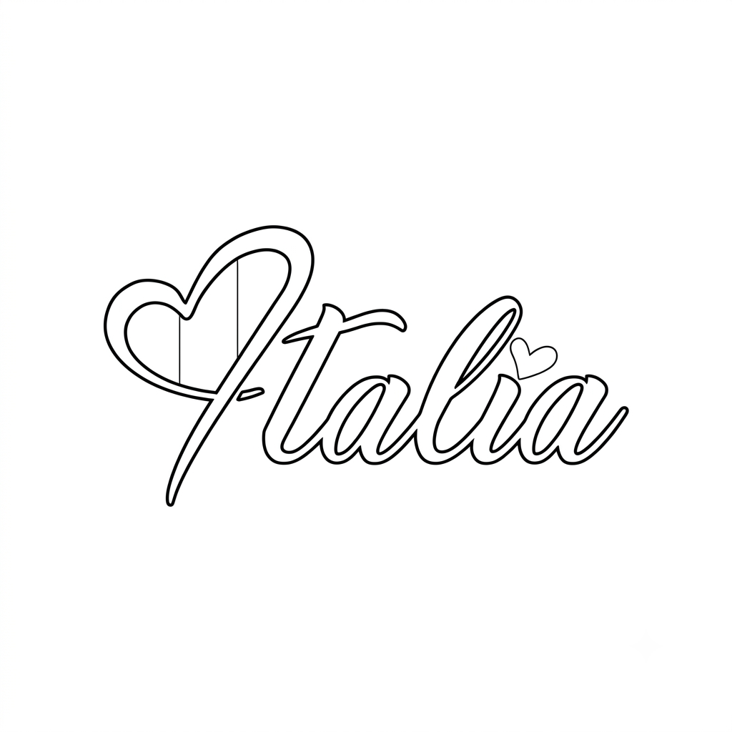 páginas para colorear Logotipo Italia imprimibles gratis 1
