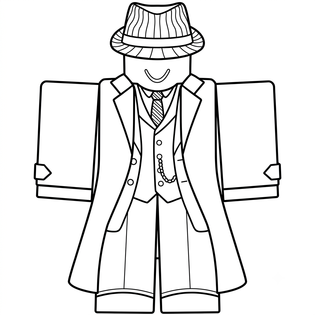 Mafioso Roblox 14 felices páginas para colorear Mafioso Roblox