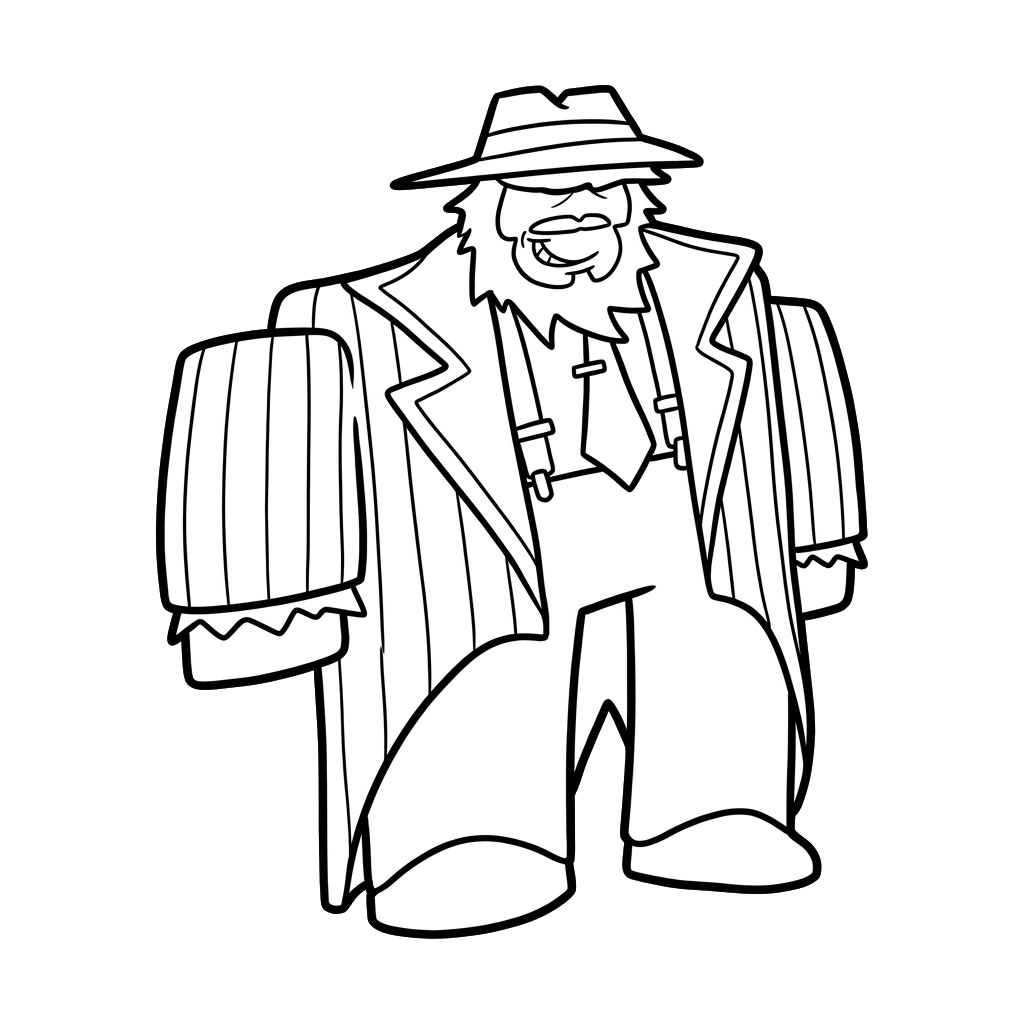 Mafioso Roblox 8 páginas para colorear fáciles de Mafioso Roblox